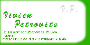 vivien petrovits business card